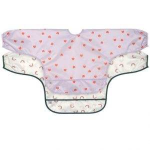 Lot 2 bavoirs manches - Cœur - LASSIG