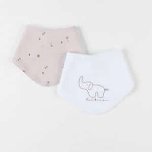 Lot 2 bavoirs naissance MOKA - NOUKIES 